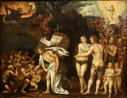 Résurrection et descente aux enfers, école Flamande fin XVIe siècle